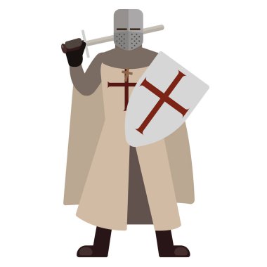 Arka planda izole şövalye geometrik illüstrasyon