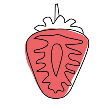 Çilek el çizilmiş illüstrasyon arka planda izole