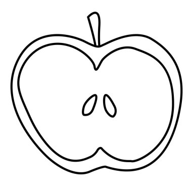 Apple el çizilmiş illüstrasyon arka planda izole