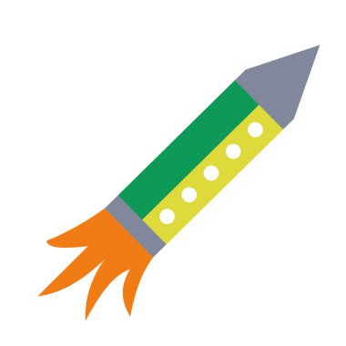 Arka planda izole edilmiş roket geometrik illüstrasyon