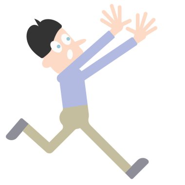 Arka planda izole edilmiş çalışan adam geometrik illüstrasyon