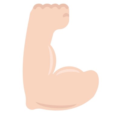 Muscle arm geometric illustration isolated on background