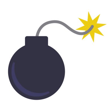 Arka planda izole bomba geometrik illüstrasyon