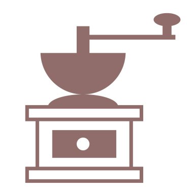 Kullanışlı kahve değirmeni geometrik illüstrasyon arka planda izole