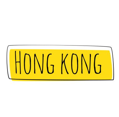 Beyaz arka planda Hong Kong damgası