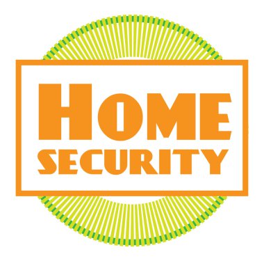 Beyaz arka planda Ev Güvenlik damgası