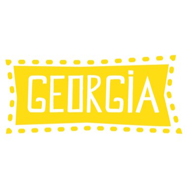 Beyaz arka planda Gürcistan damgası