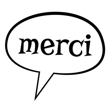 Beyaz arka planda Merci damgası