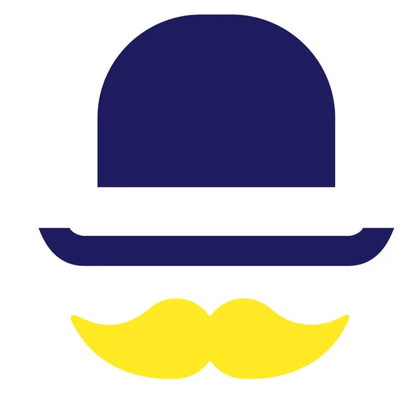 Chapeau et moustache illustration géométrique isolé sur fond — Image vectorielle