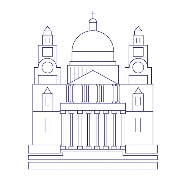 St. Paul Cathedral geometrische illustratie geïsoleerd op achtergrond — Stockvector