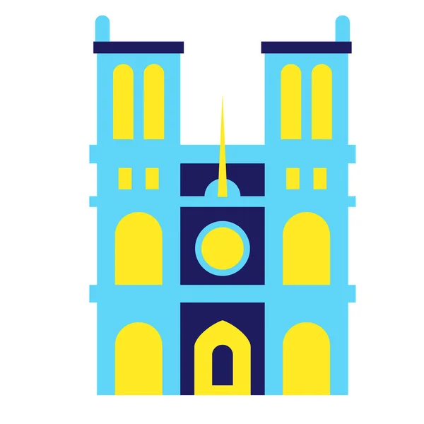 Геометрическая иллюстрация Парижской Богоматери на заднем плане — стоковый вектор