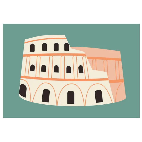 Геометрическая иллюстрация Колизея на заднем плане — стоковый вектор