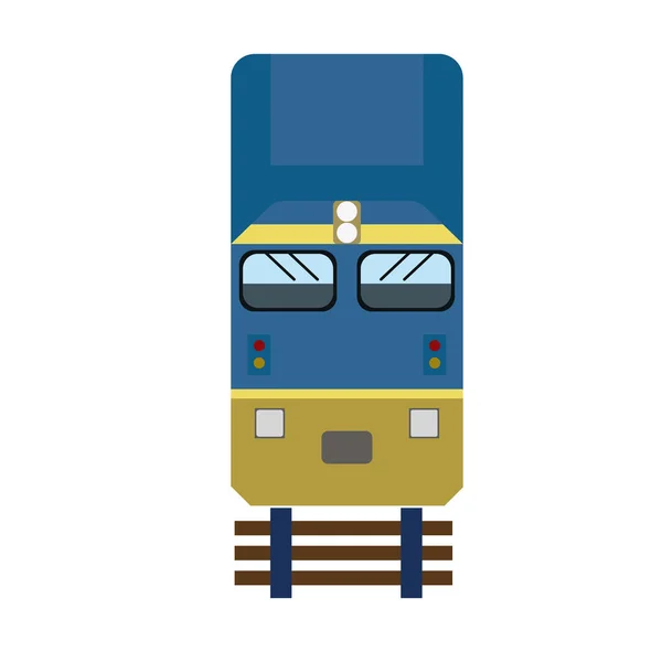 Illustration géométrique du train bleu isolé sur fond — Image vectorielle