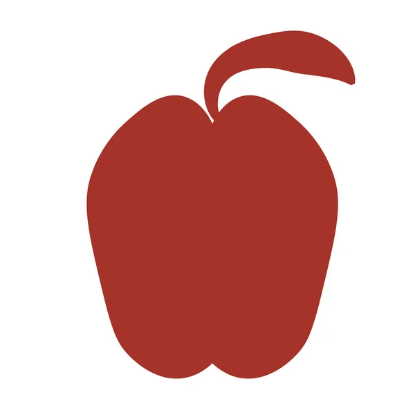Czerwone jabłko geometrycznej ilustracji na białym tle — Wektor stockowy