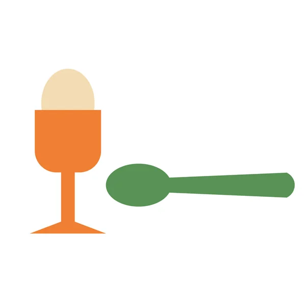 Uovo e cucchiaio illustrazione geometrica isolato su sfondo — Vettoriale Stock