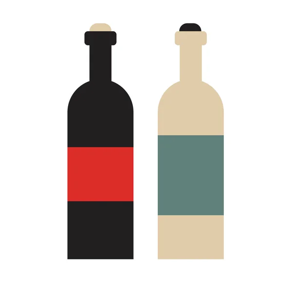Botellas de vino ilustración geométrica aislada sobre fondo — Vector de stock