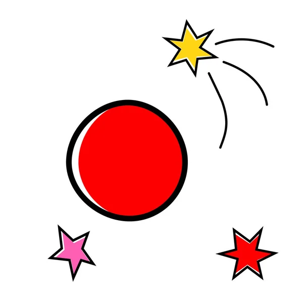 Ilustração geométrica do planeta vermelho isolada no fundo —  Vetores de Stock