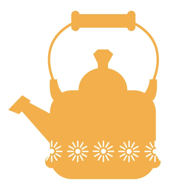 Желтый чайник геометрической иллюстрации изолированы на заднем плане — стоковый вектор