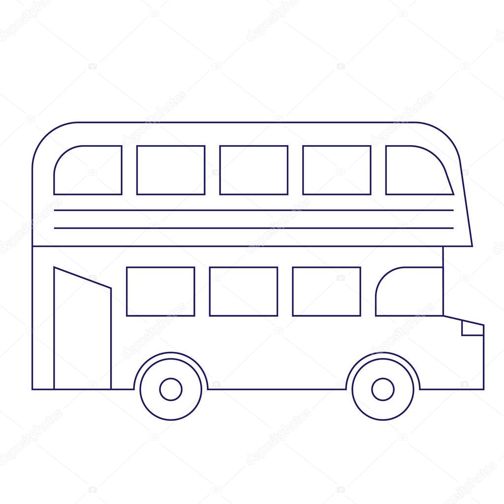 Double bus geometric illustration isolated on background