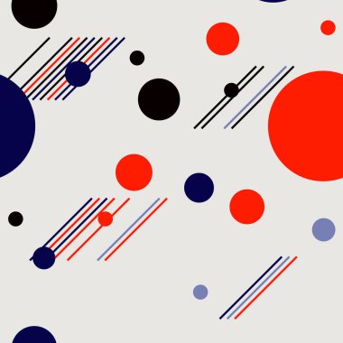 Çemberleri ve çizgileri olan geometrik, soyut, dikişsiz desen