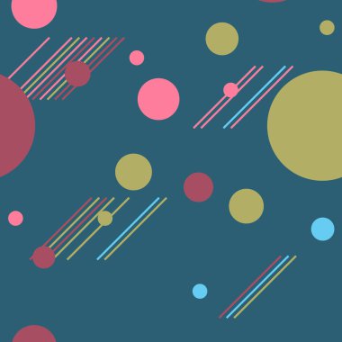 Çemberleri ve çizgileri olan geometrik, soyut, dikişsiz desen