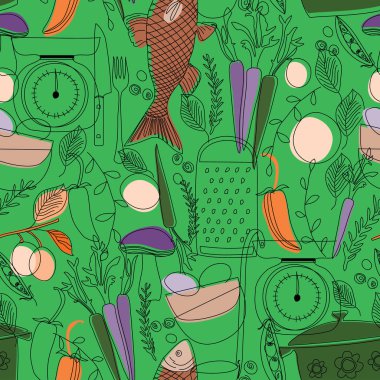 Gıda desenli, el yapımı.