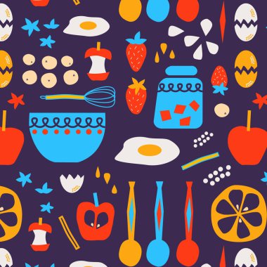 Mutfak dikişsiz desen dekoratif tasarım
