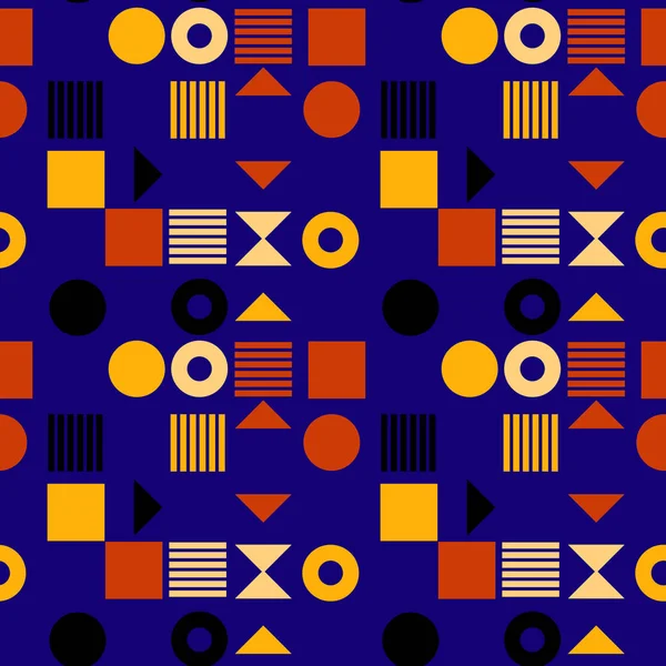 Diseño de patrón sin costura abstracto con formas geométricas y líneas — Vector de stock