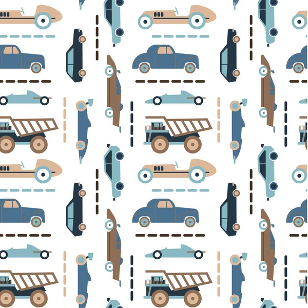 Modèle de voiture illustration plate design sans couture — Image vectorielle