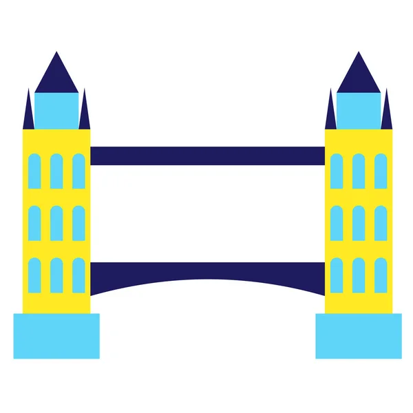 Геометрическая иллюстрация Лондонского моста на заднем плане — стоковый вектор