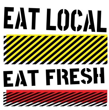 Eat Local Eat Fresh teklif işareti afişi