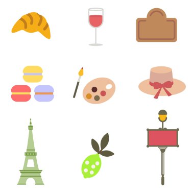 Beyaz fransız desen düz illüstrasyon