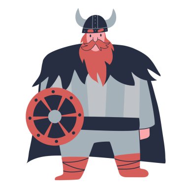 Beyaz viking düz illüstrasyon