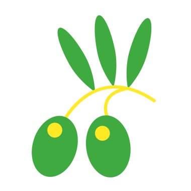 Zeytin düz illüstrasyon beyaz