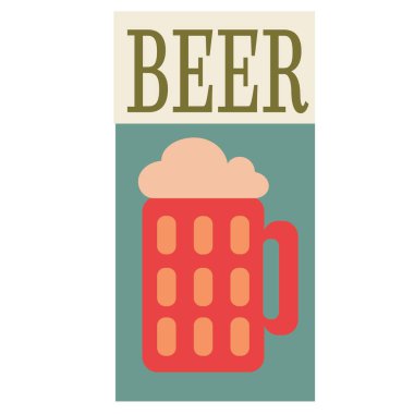 Bira işareti düz illüstrasyon beyaz