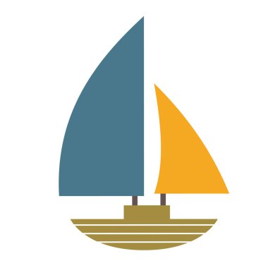 Tekne düz resimde beyaz