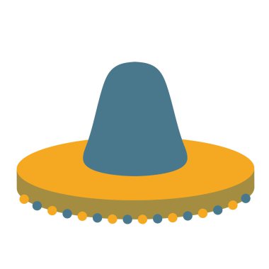 Beyaz sombrero düz illüstrasyon