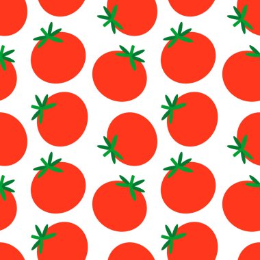 Domates desen düz illüstrasyon tasarımı