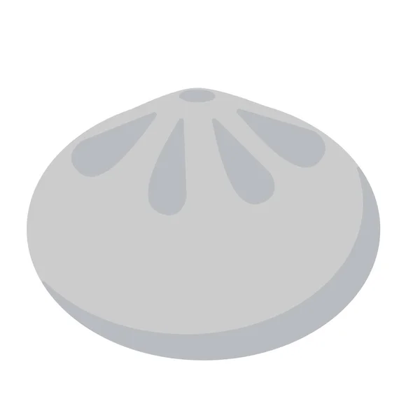 Ilustración plana de dumpling chino en blanco — Vector de stock