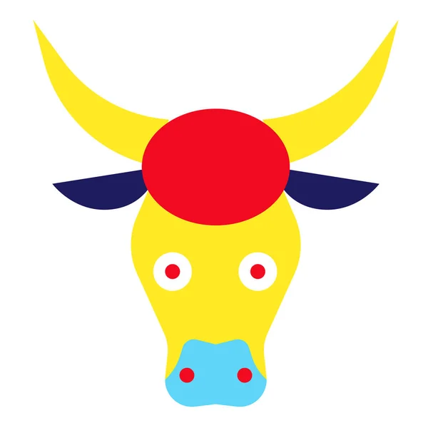 Барвиста плоска ілюстрація бика на білому — стоковий вектор