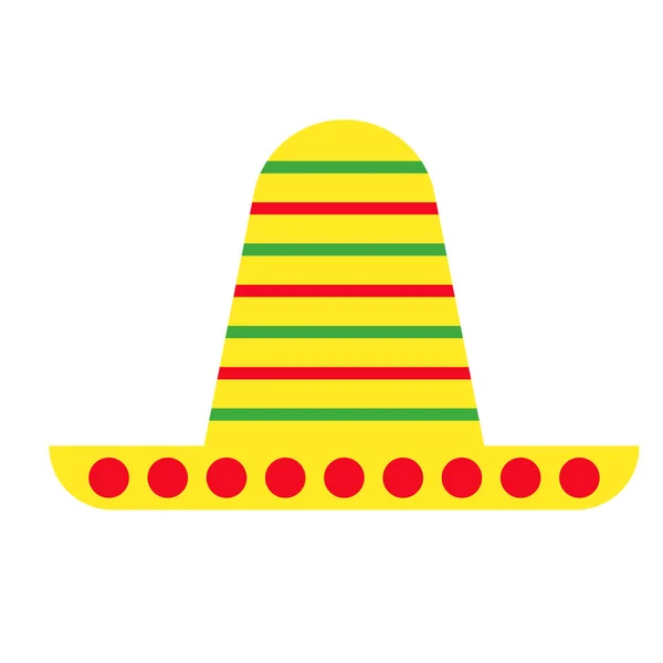 Ilustración plana sombrero sobre blanco — Vector de stock