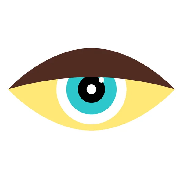 Blue eye flat illustration on white