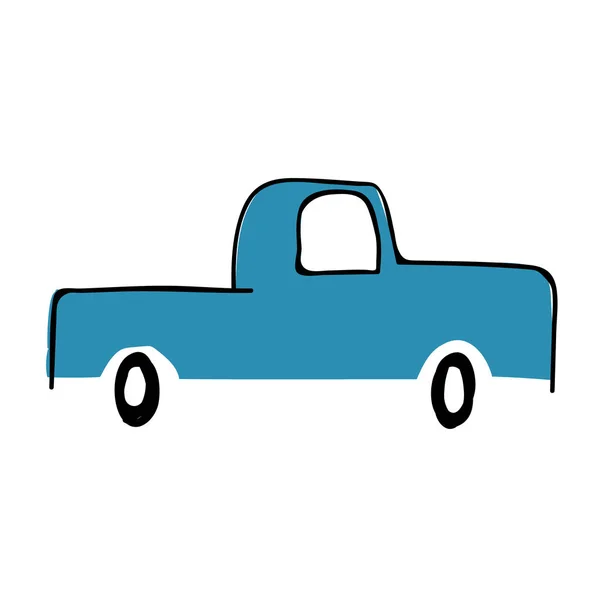 Blue pickup flat illustration design — Stock Vector