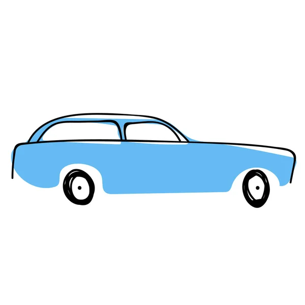 Blauwe auto platte illustratie ontwerp — Stockvector