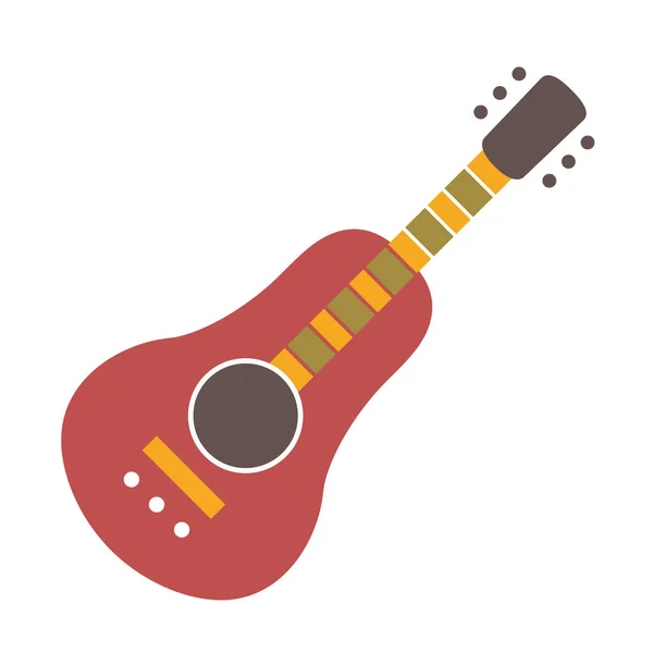 Guitarra vermelha plana ilustração em branco —  Vetores de Stock