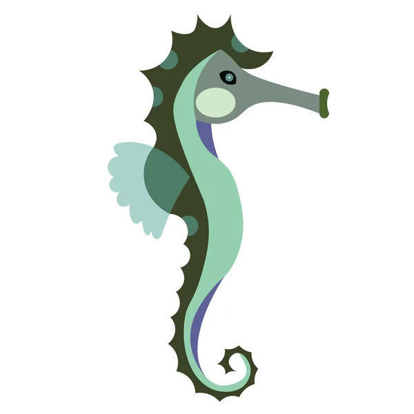 Seahorse platt illustration på vit — Stock vektor