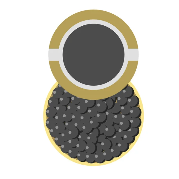 Svart kaviar platt illustration design — Stock vektor
