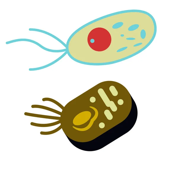 Bacterias plano ilustración diseño gráfico — Vector de stock