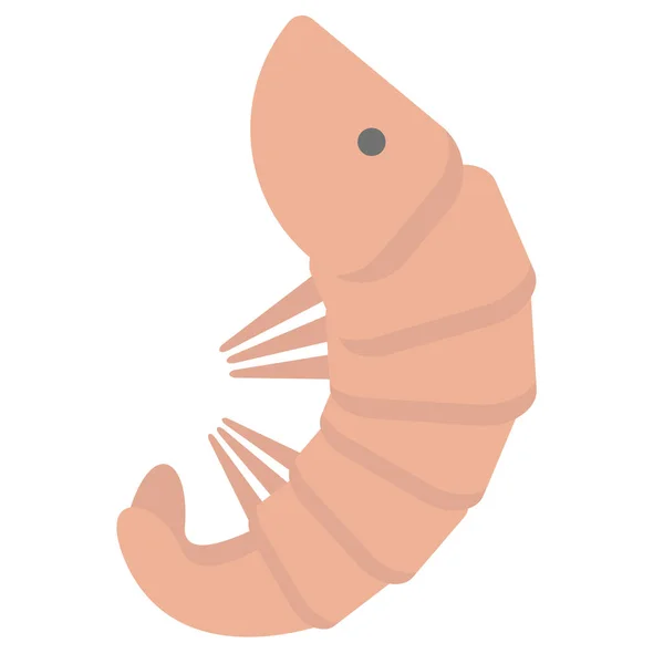 Crevettes plat illustration conception graphique — Image vectorielle