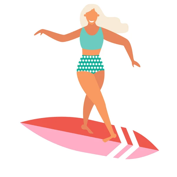 Surf homme plat illustration design — Image vectorielle